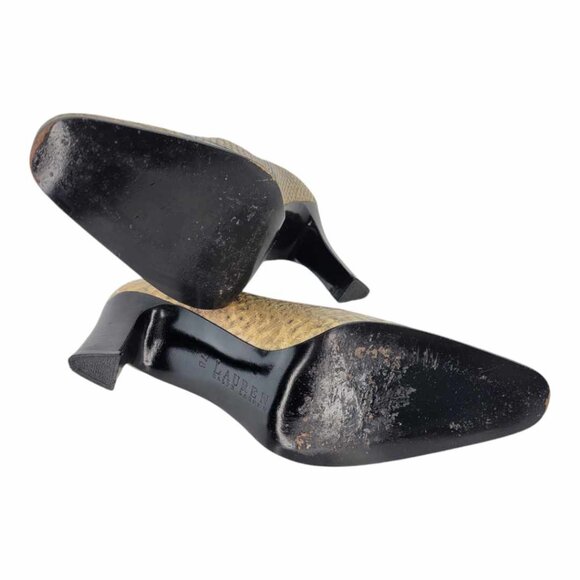 Lauren Ralph Lauren Snake Embossed Leather Pumps Women's Sz 7b - Picture 10 of 11